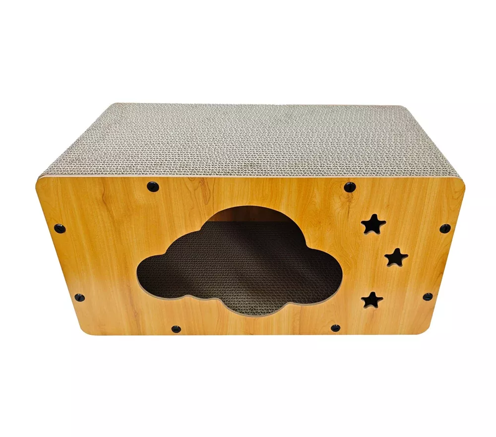 Simon's Corrugated Luxe Cat Chateau Scratcher with Catnip