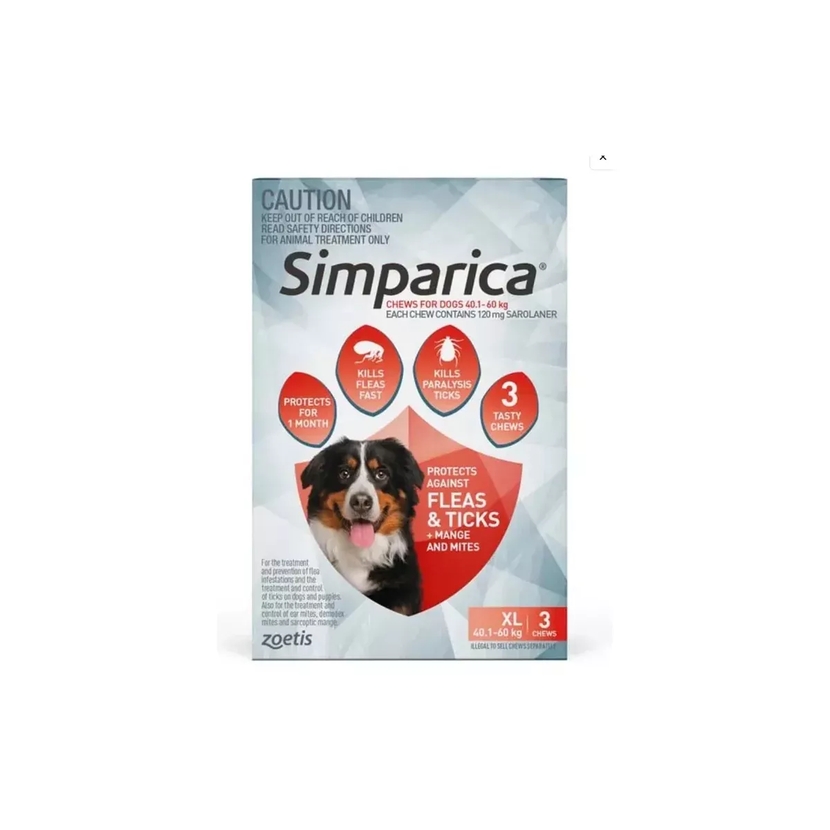Simparica Chewables For Extra Large Dogs 88.1-132lbs Red