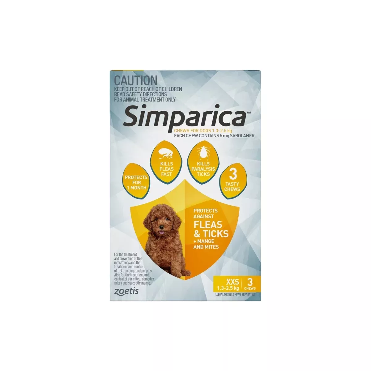 Simparica Chewables For Puppies 2.8-5.5lbs Yellow