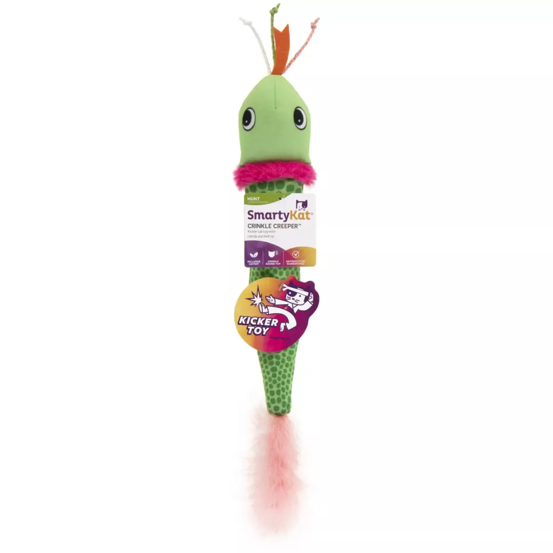 SmartyKat Crinkle Creeper Catnip Kicker Cat Toy