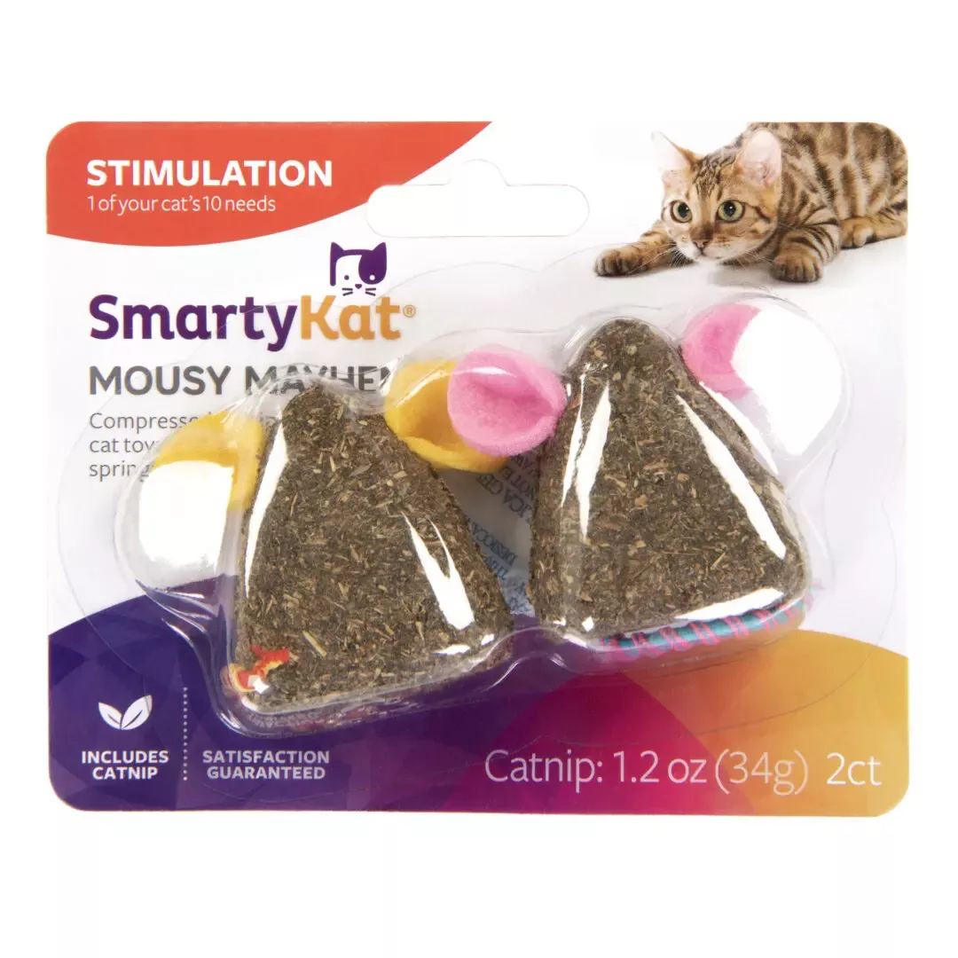 SmartyKat Mousy Mayhem Compressed Mice Cat Toy