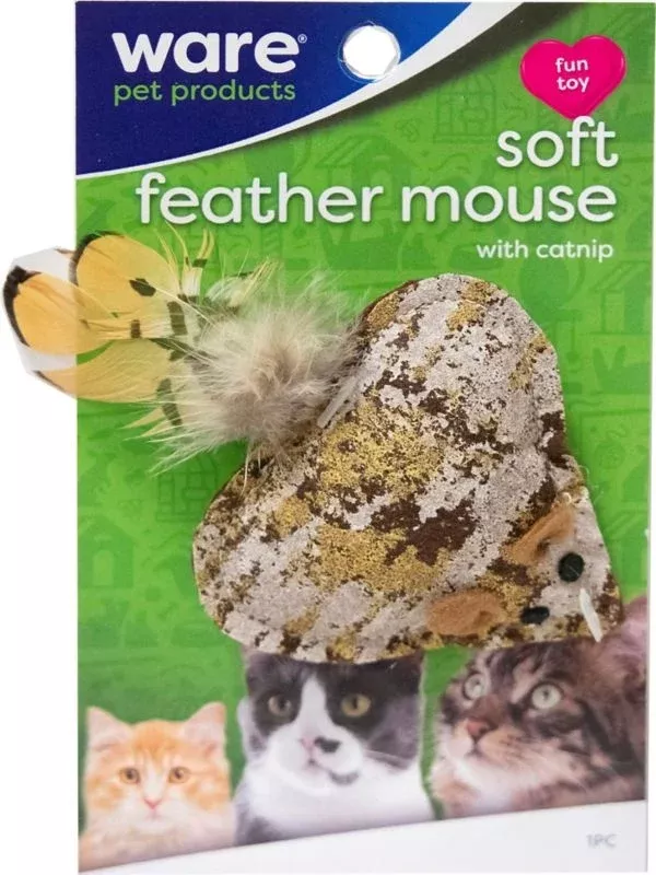Soft Feather Mouse Toy