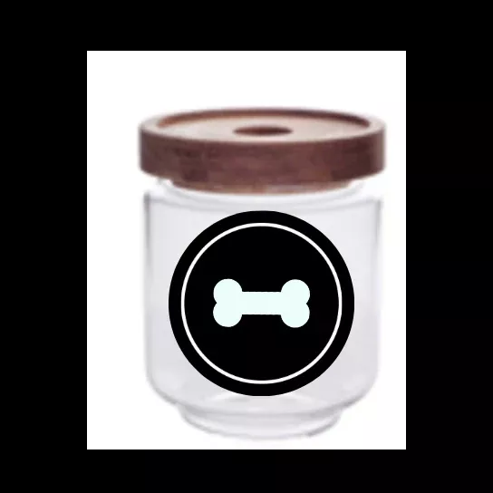 Sparky & Co Stackable Acacia Lid Glass Treat Jar