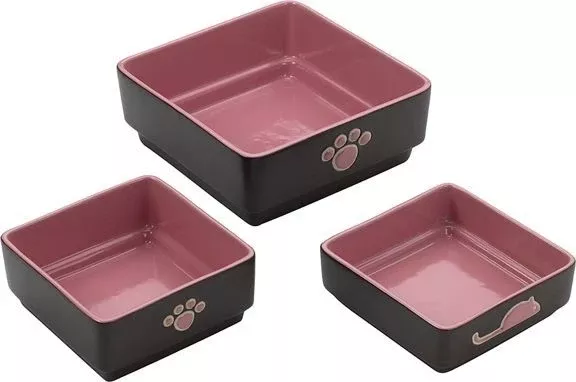 SPOT Four Square Stoneware Dog Dish