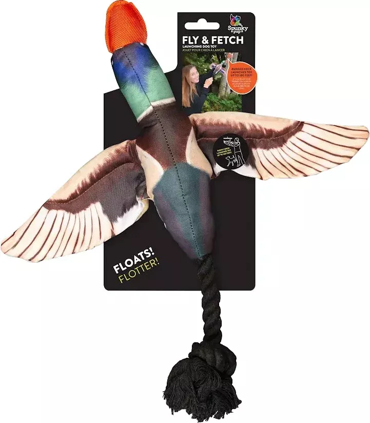 Spunkypup Fly & Fetch Launch Plush Toy Duck