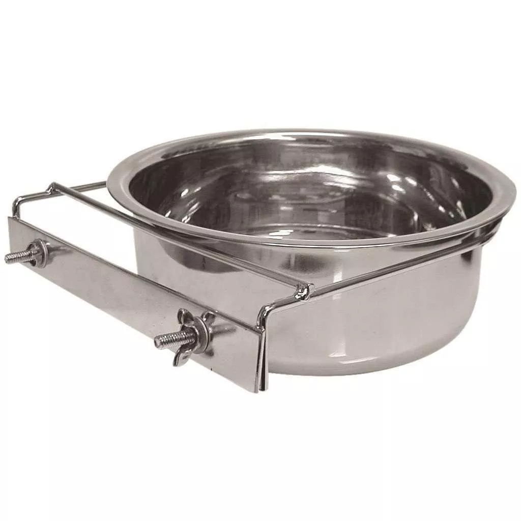 Stainless Steel Dog Dish With Clamp