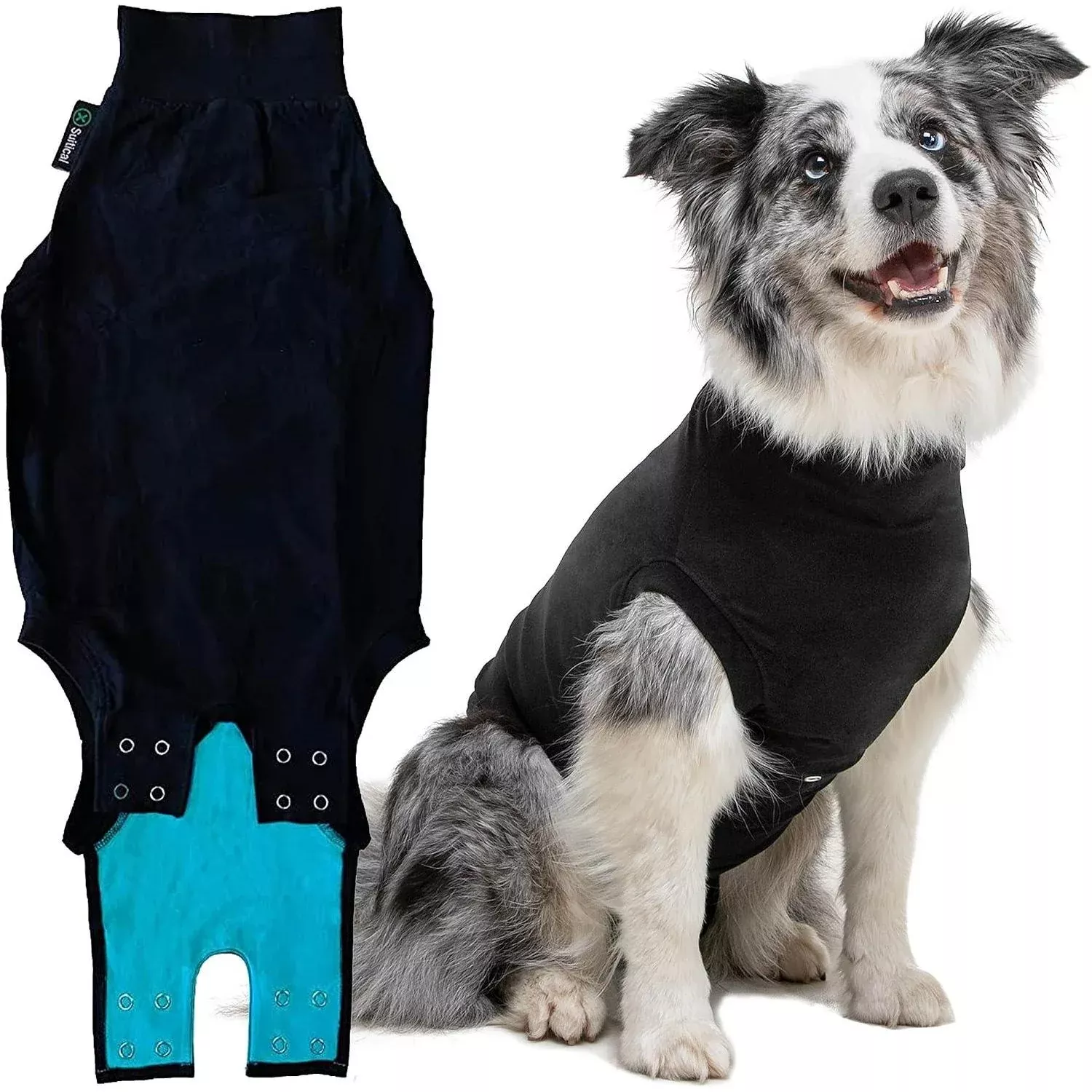 Suitical Dog Recovery Suit Black