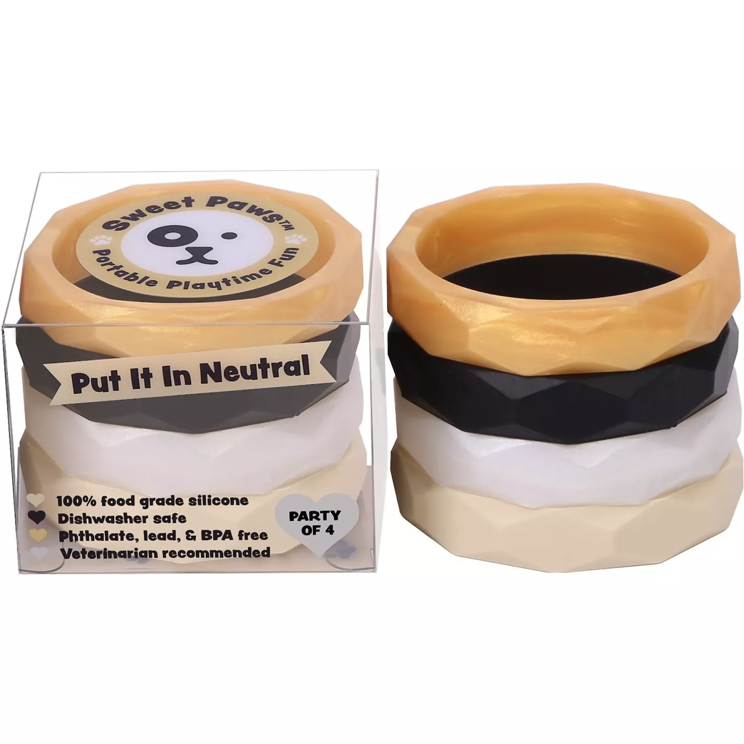Sweet Paws Wearable Puppy Teether Stack Party Of 4
