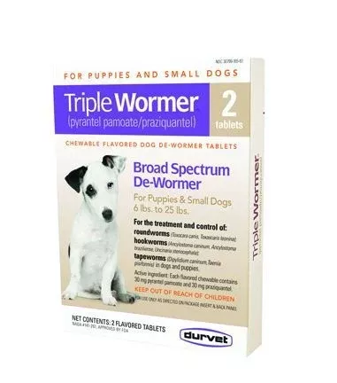 Triple Wormer For Puppies And Small Dog 2 ct Bk/Ye