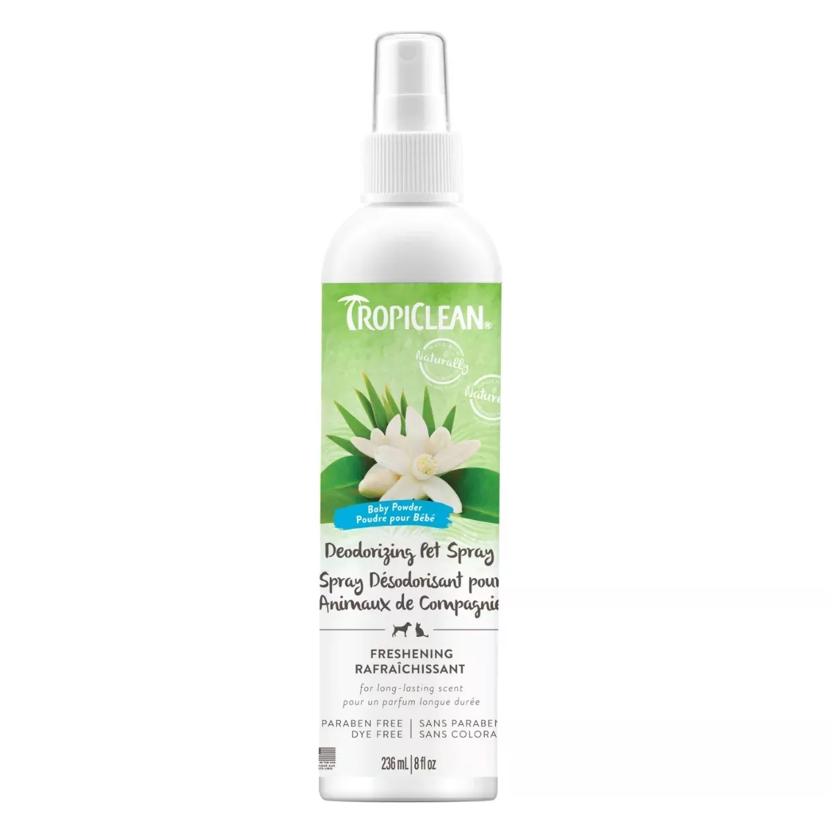 TropiClean Deodorizing Spray for Pets - Baby Powder