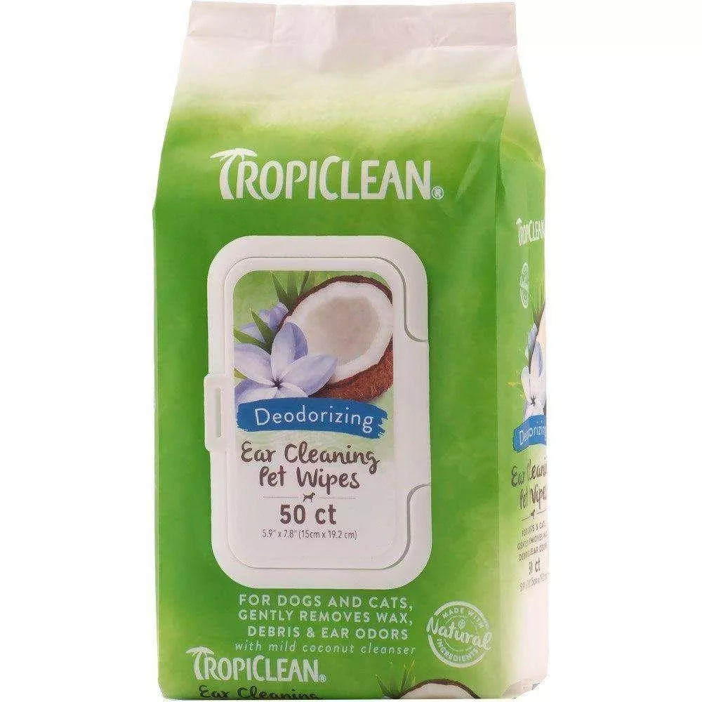 TropiClean Dog & Cat Ear Wipes