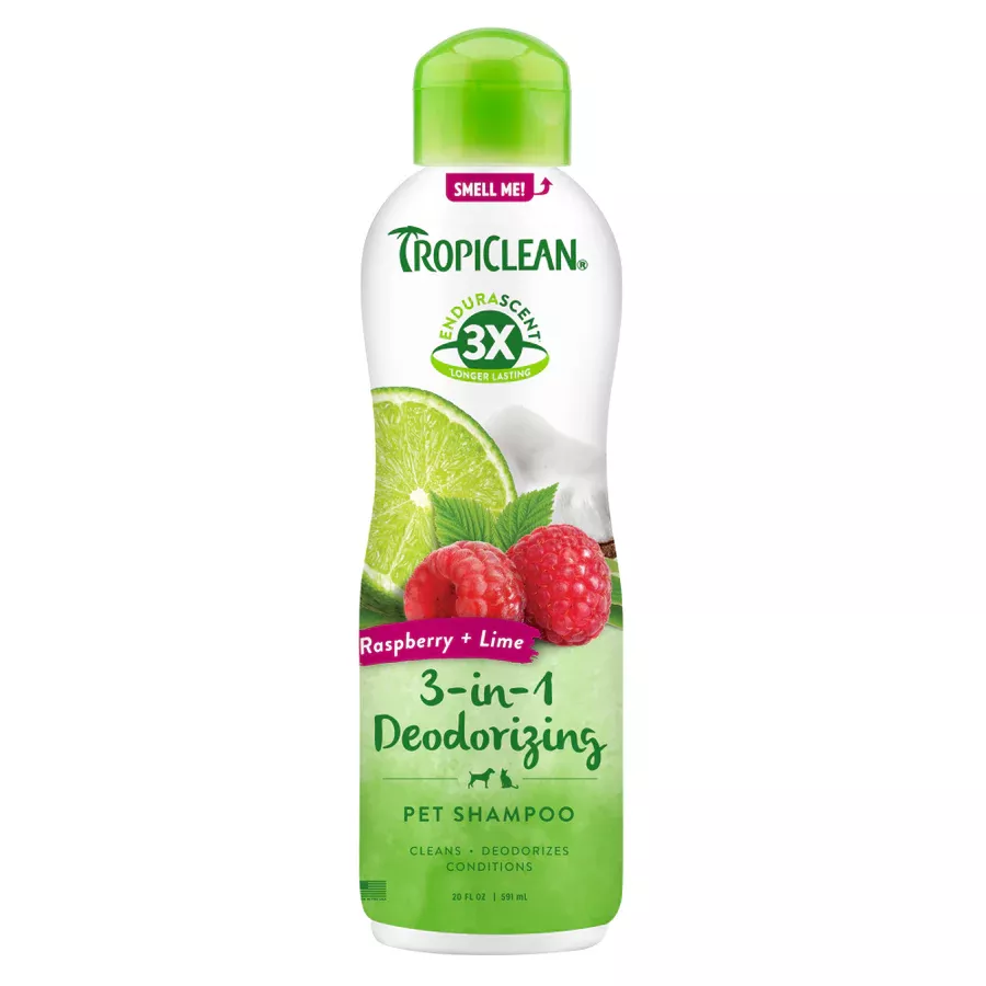 Tropiclean Odor Control Dog Shampoo Raspberry/Lime 20 Oz