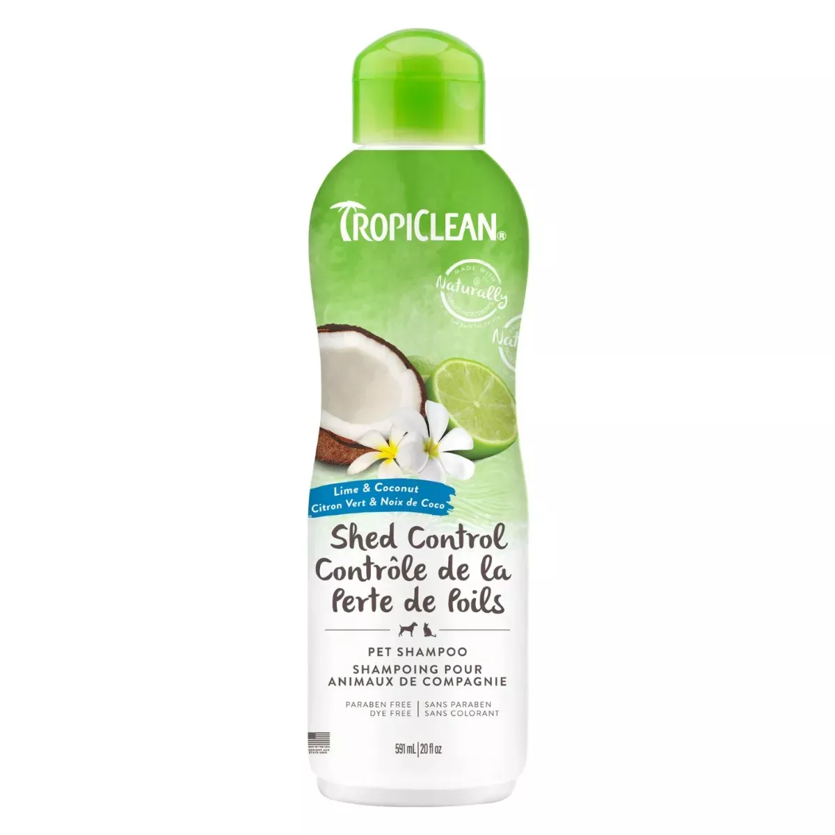 TropiClean Shed Control Shampoo for Pets - Lime & Coconut