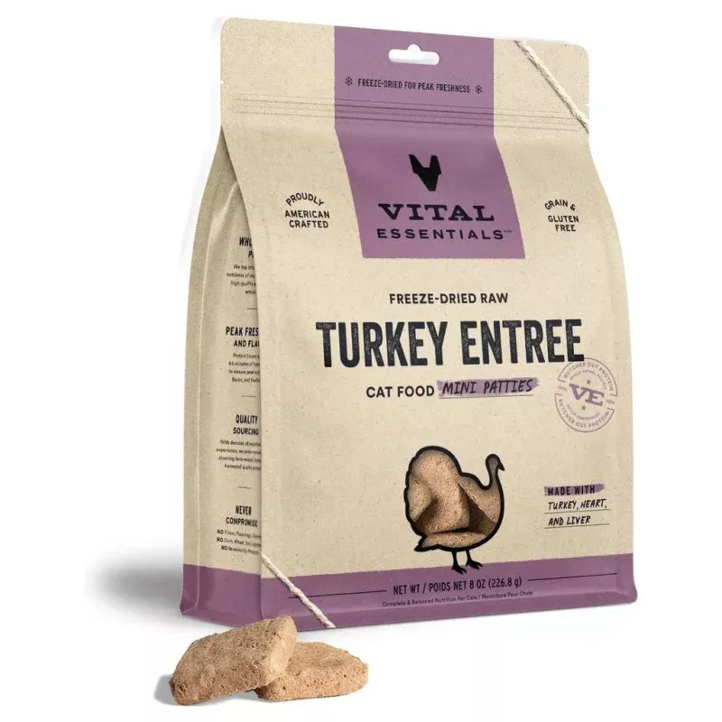 *Turkey Dinner Mini Patties Freeze-Dried for Cats