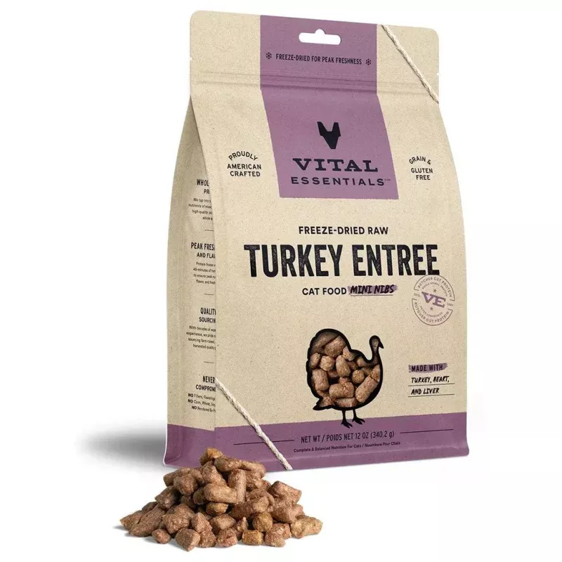 *Turkey Mini Nibs Freeze-Dried for Cats 12oz