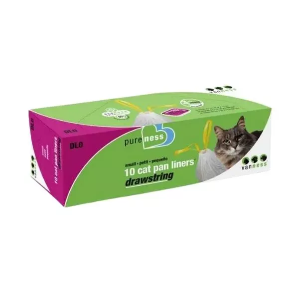 Van Ness Small Cat Pan Drawstring Liners 10-Pack
