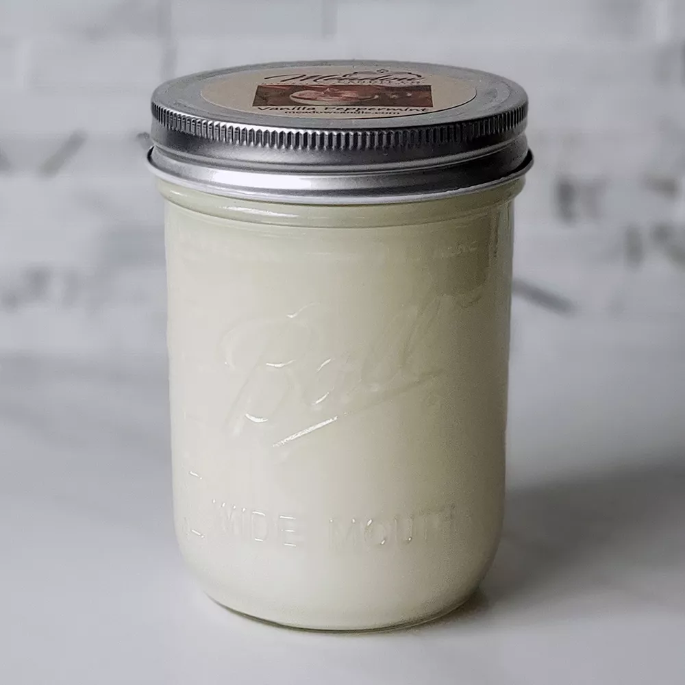 Vanilla Peppermint Mason Jar Soy Candle 16 oz.