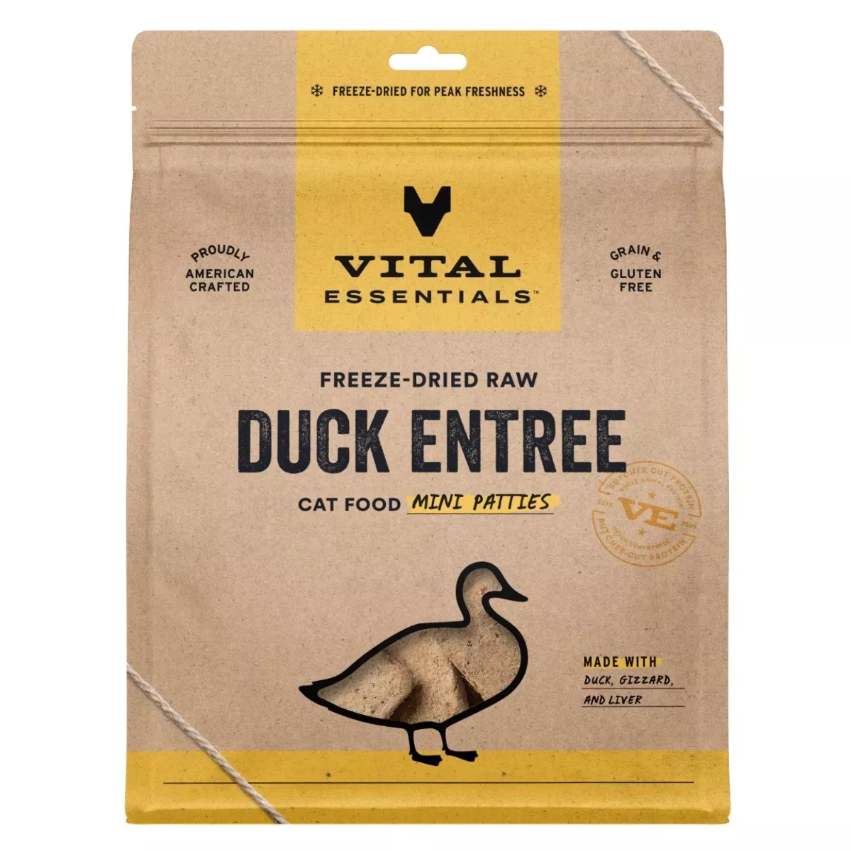 Vital Essentials Freeze-Dried Mini Patties for Cats - Duck Entrée