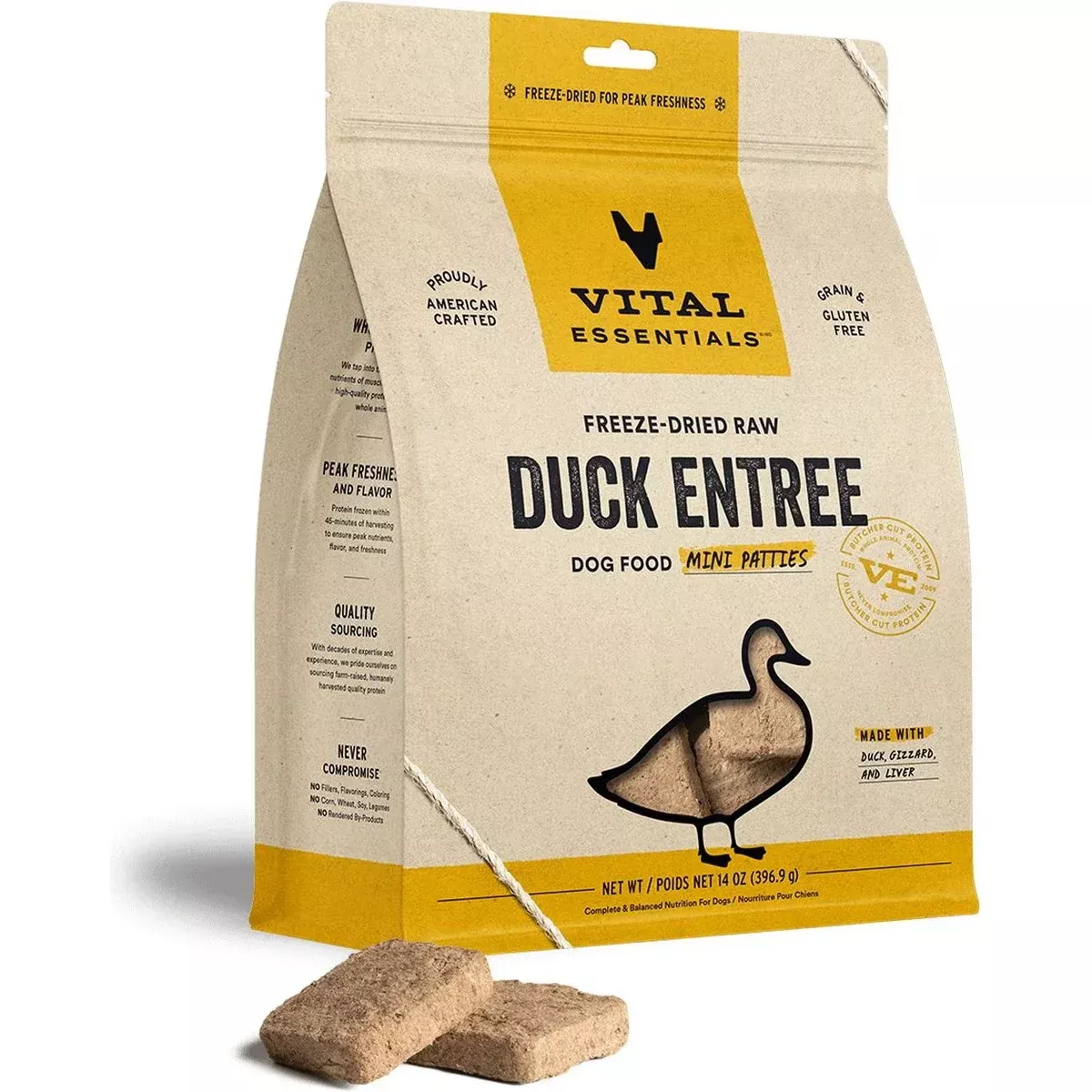 Vital Essentials Freeze Dried Raw Duck Mini Patties