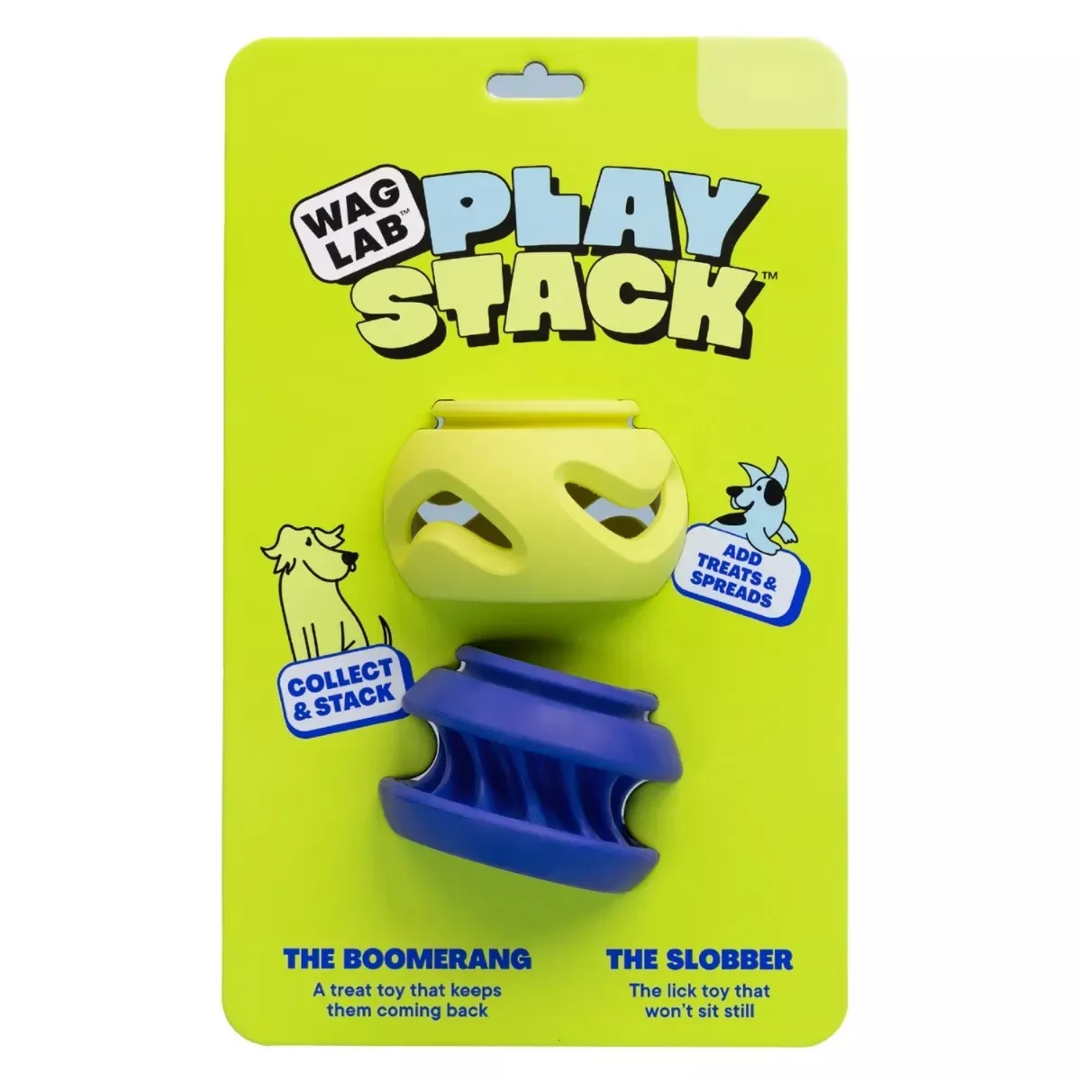 Waglab PlayStack Dog Toy - The Boomerang & Slobber Pack
