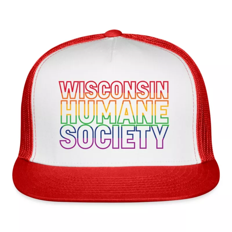 WHS Pride Rainbow Trucker Cap white/red