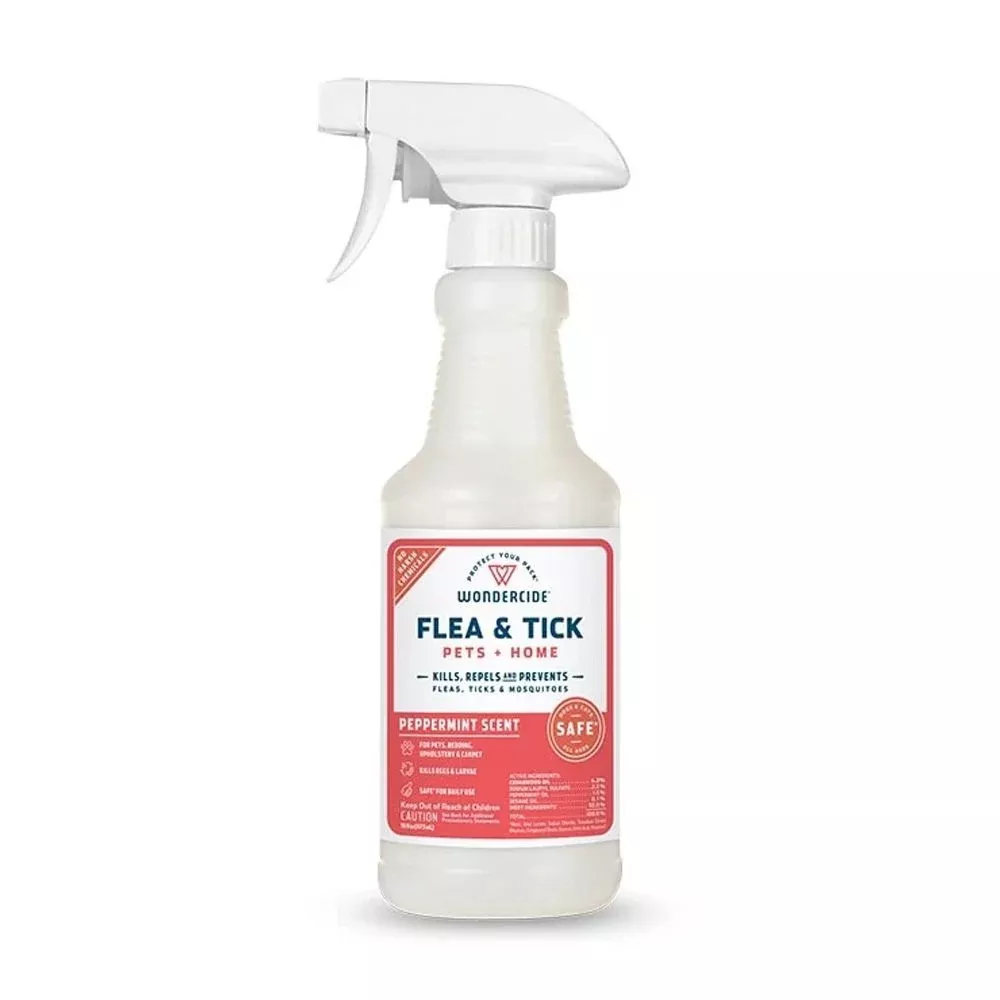 Wondercide Peppermint Flea & Tick Spray for Pets + Home with Natural Essential Oils