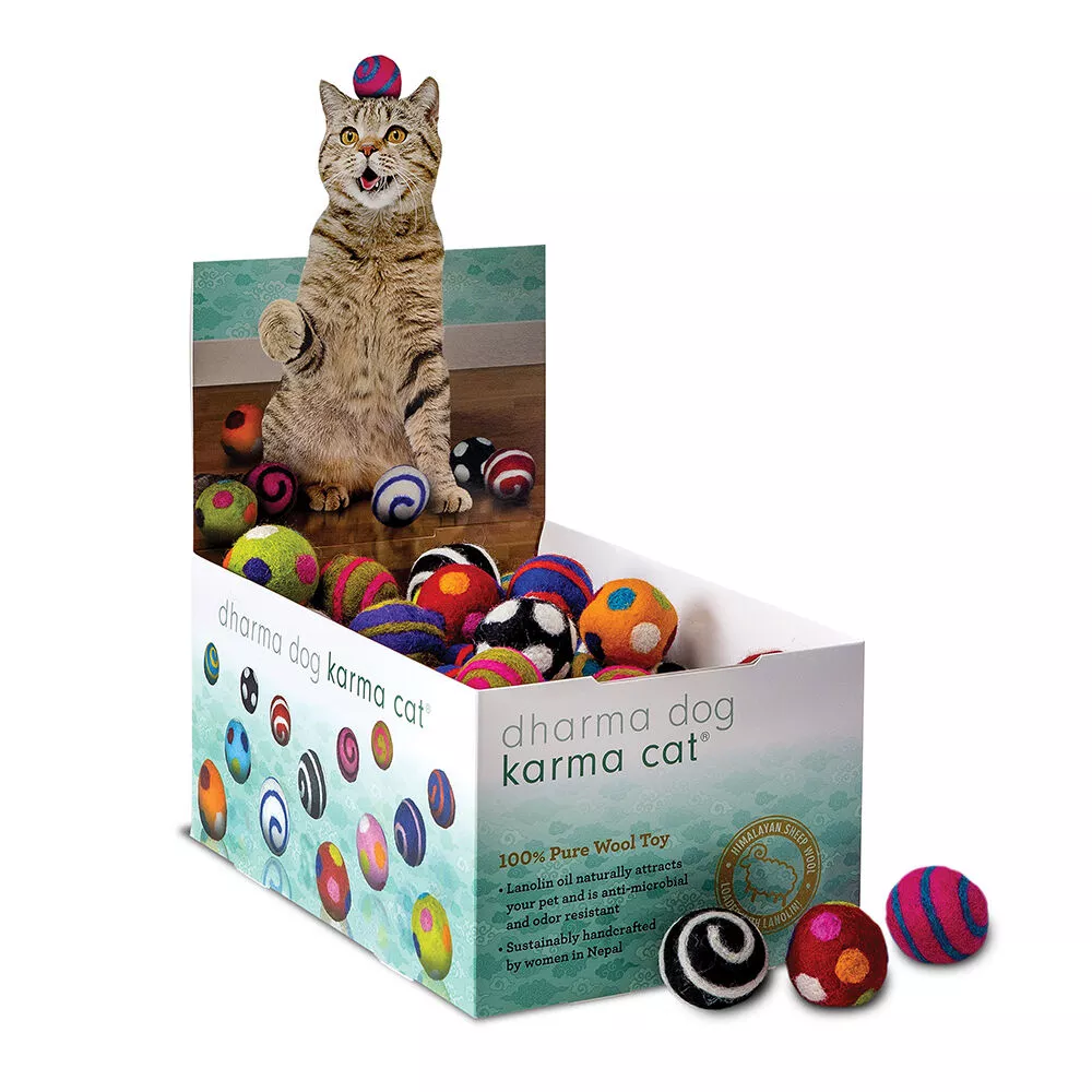 Wool Pet Toy Ball - 1.5"
