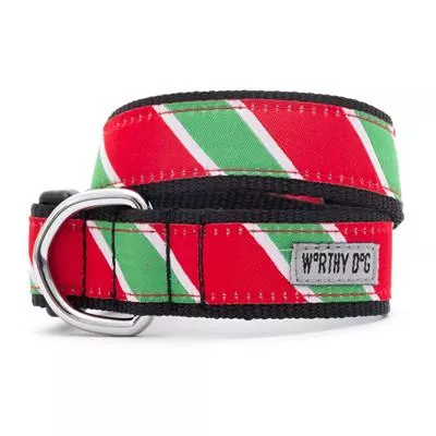 The Worthy Dog Holiday Stripe Collection Collars