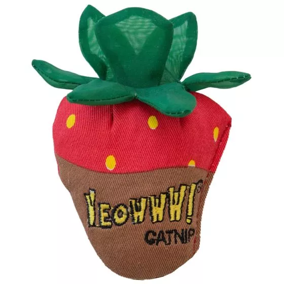 Yeowww Chocolate Dip Strawberry Catnip Toy