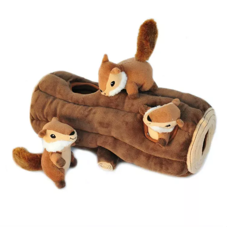 ZippyPaws Burrow Log with Chipmunks