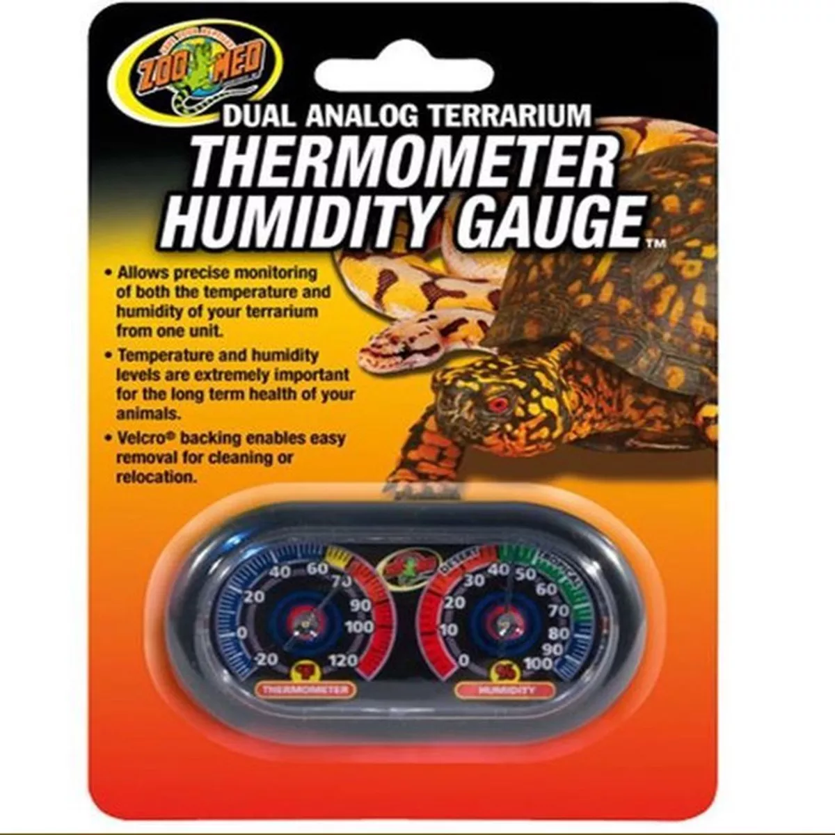Zoo Med Dual Analog Thermometer And Humidity Gauge
